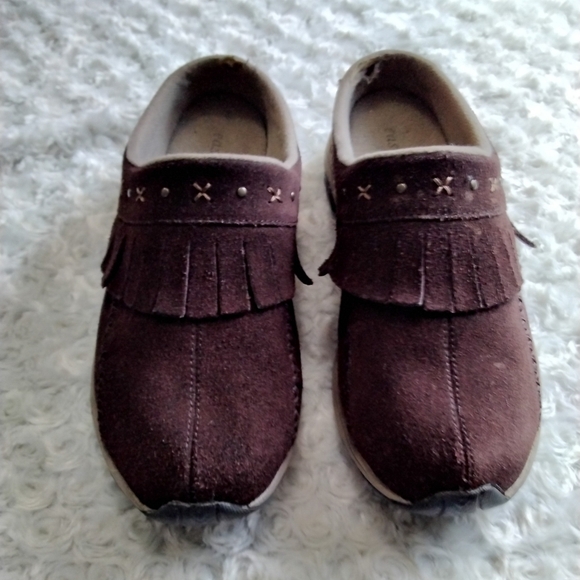 EASY SPIRIT WOMEN'S BROWN LEATHER MULES SIZE 8 1/2M - Picture 2 of 7
